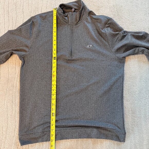 🐳 Vineyard Vines Quarter-Zip Pullover – Gray Herringbone – Size L - Picture 7 of 8